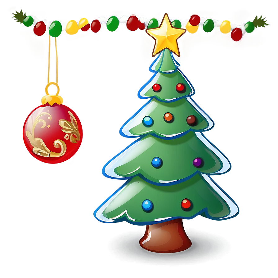 Cute Christmas Tree Cartoon Png Kde PNG Image