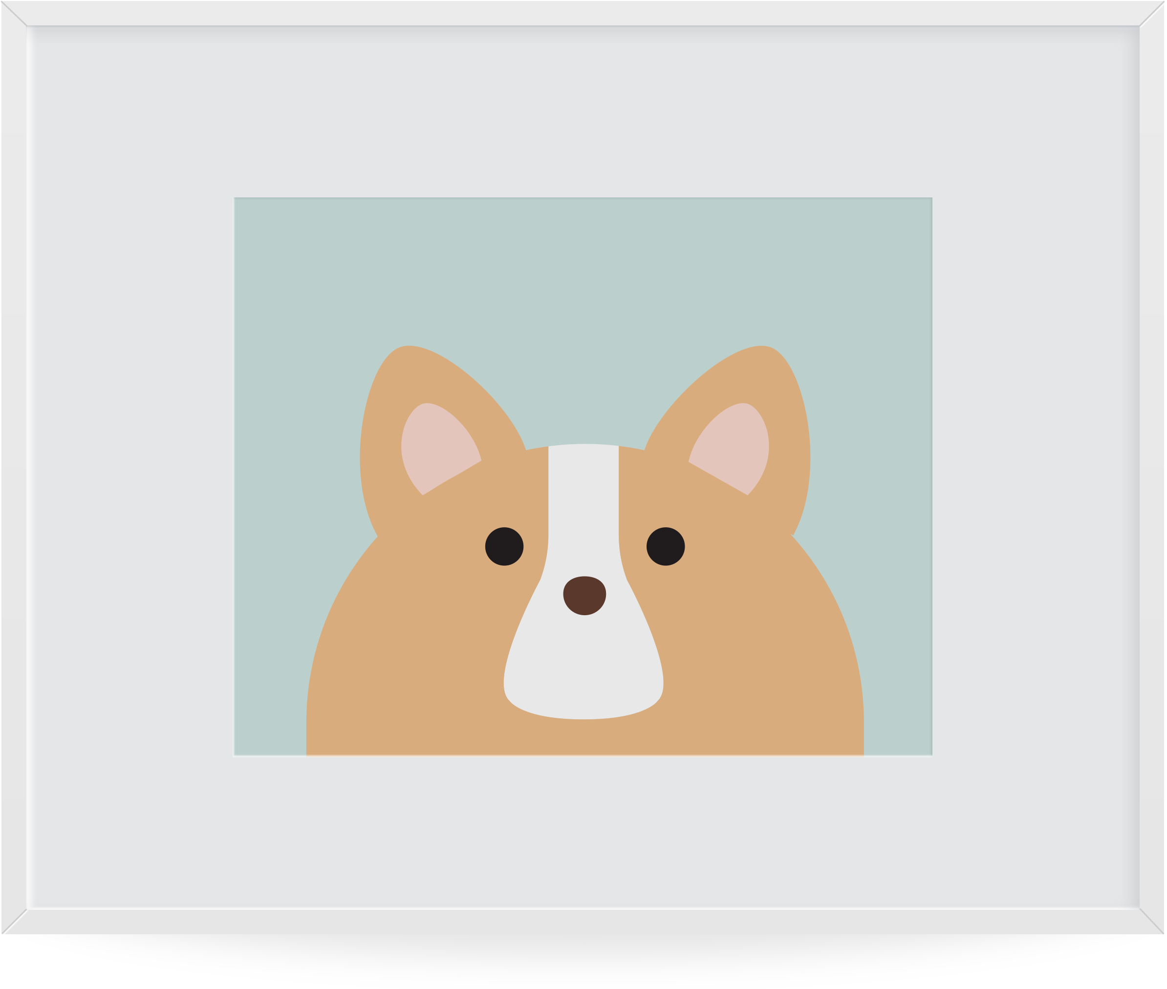 Cute Corgi Vector Portrait PNG Image