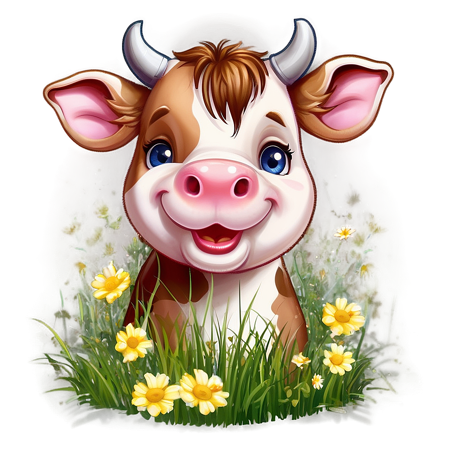 Cute Cow Face Clipart Png Gmk52 PNG Image