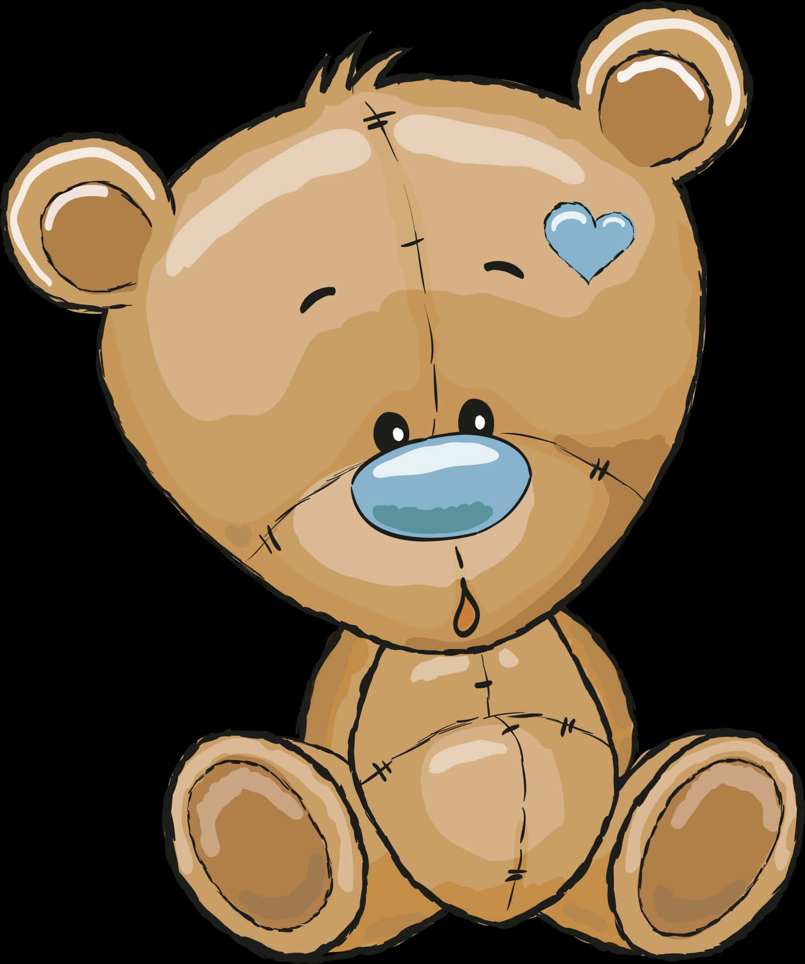 Cute Crying Teddy Bear Illustration PNG Image