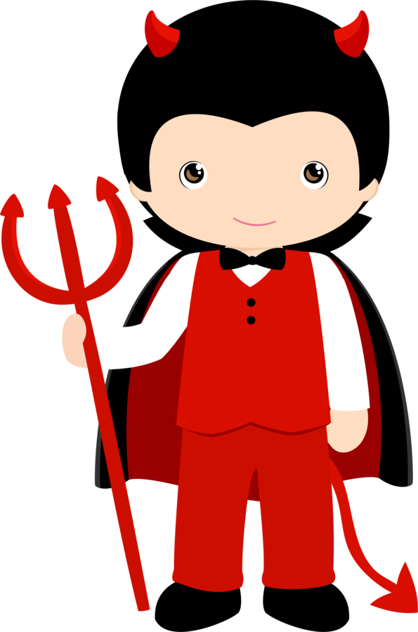 Cute Devil Costume Cartoon PNG Image