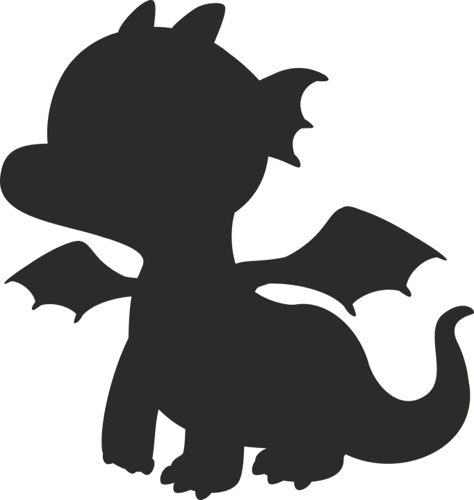 Cute Dragon Silhouette PNG Image