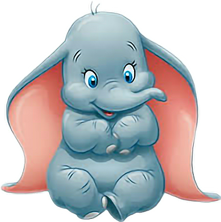 Cute Dumbo Elephant Cartoon PNG Image