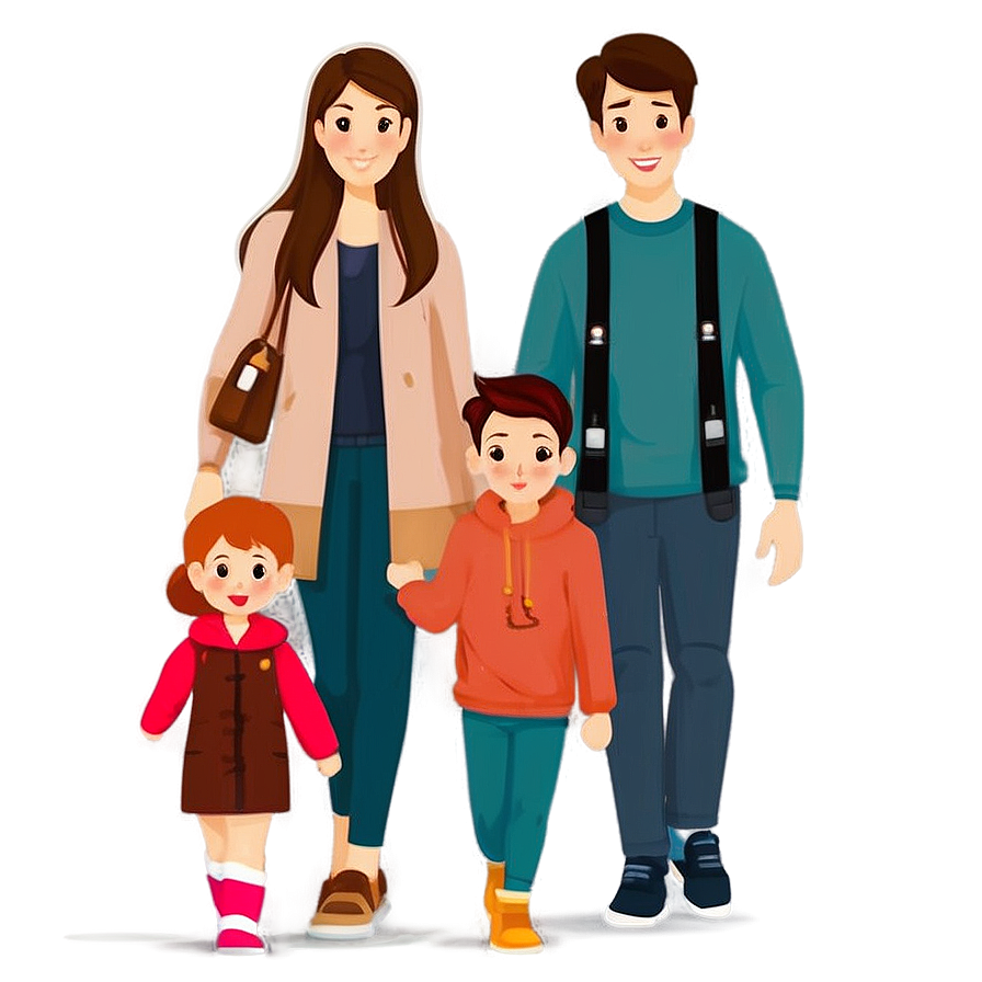 Cute Family Cartoon Illustration Png 06282024 PNG Image