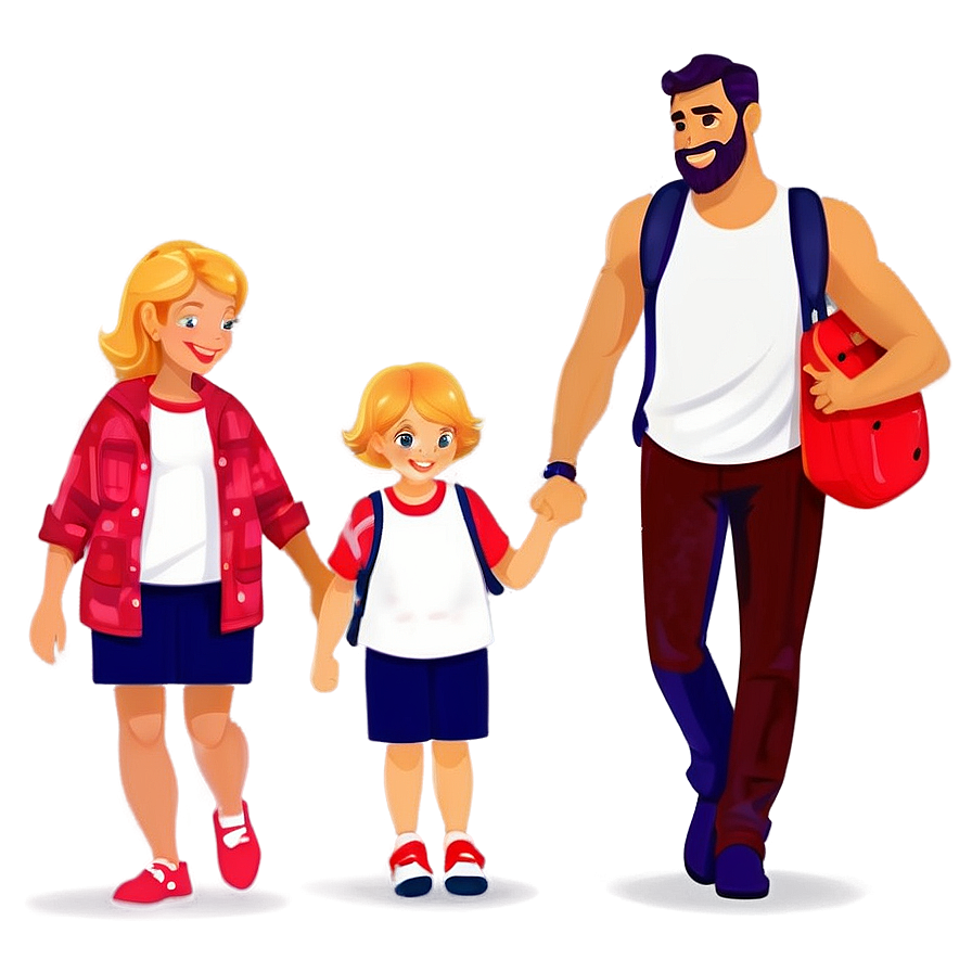 Cute Family Cartoon Illustration Png 06282024 PNG Image