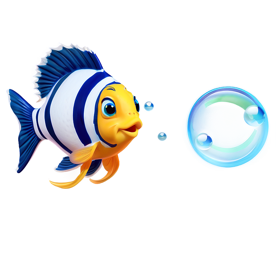 Cute Fish With Bubbles Png 06292024 PNG Image