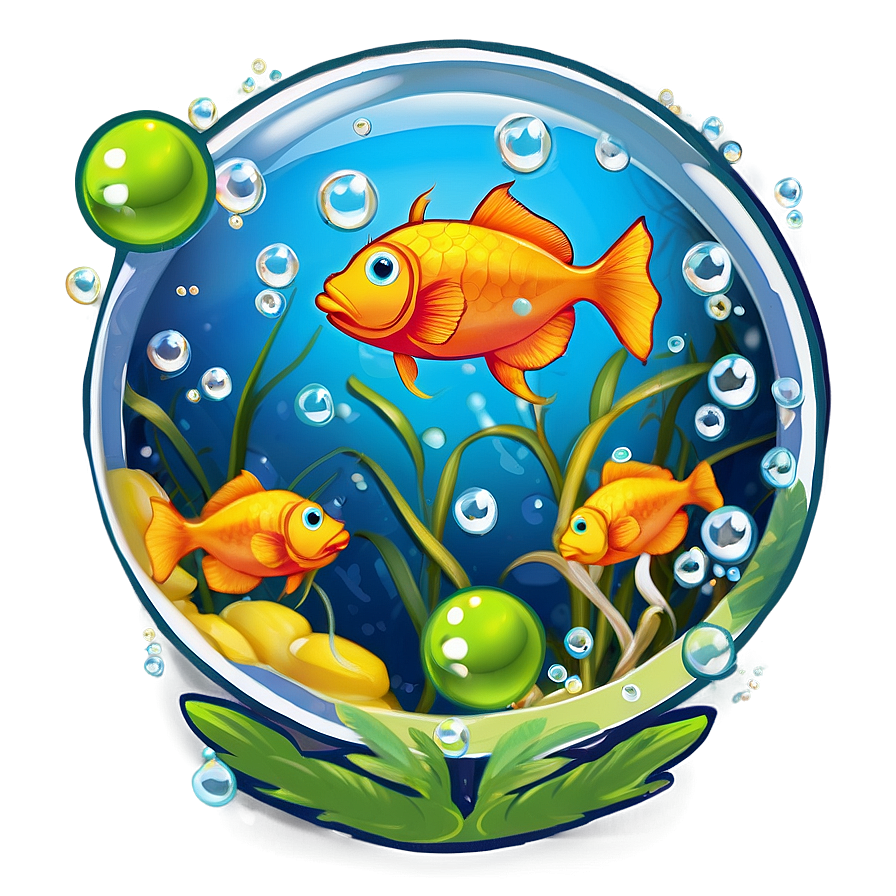 Cute Fish With Bubbles Png 42 PNG Image