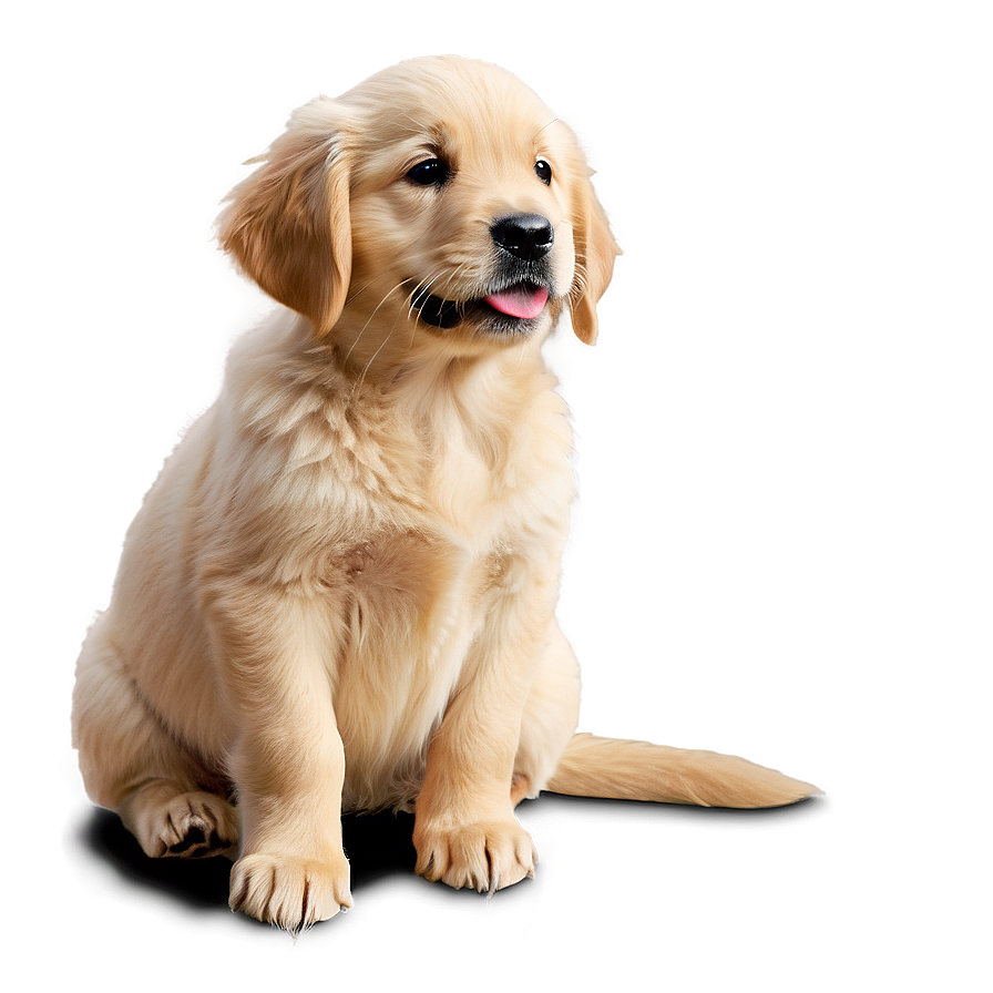 Cute Golden Retriever Puppy Sitting Png Etm PNG Image