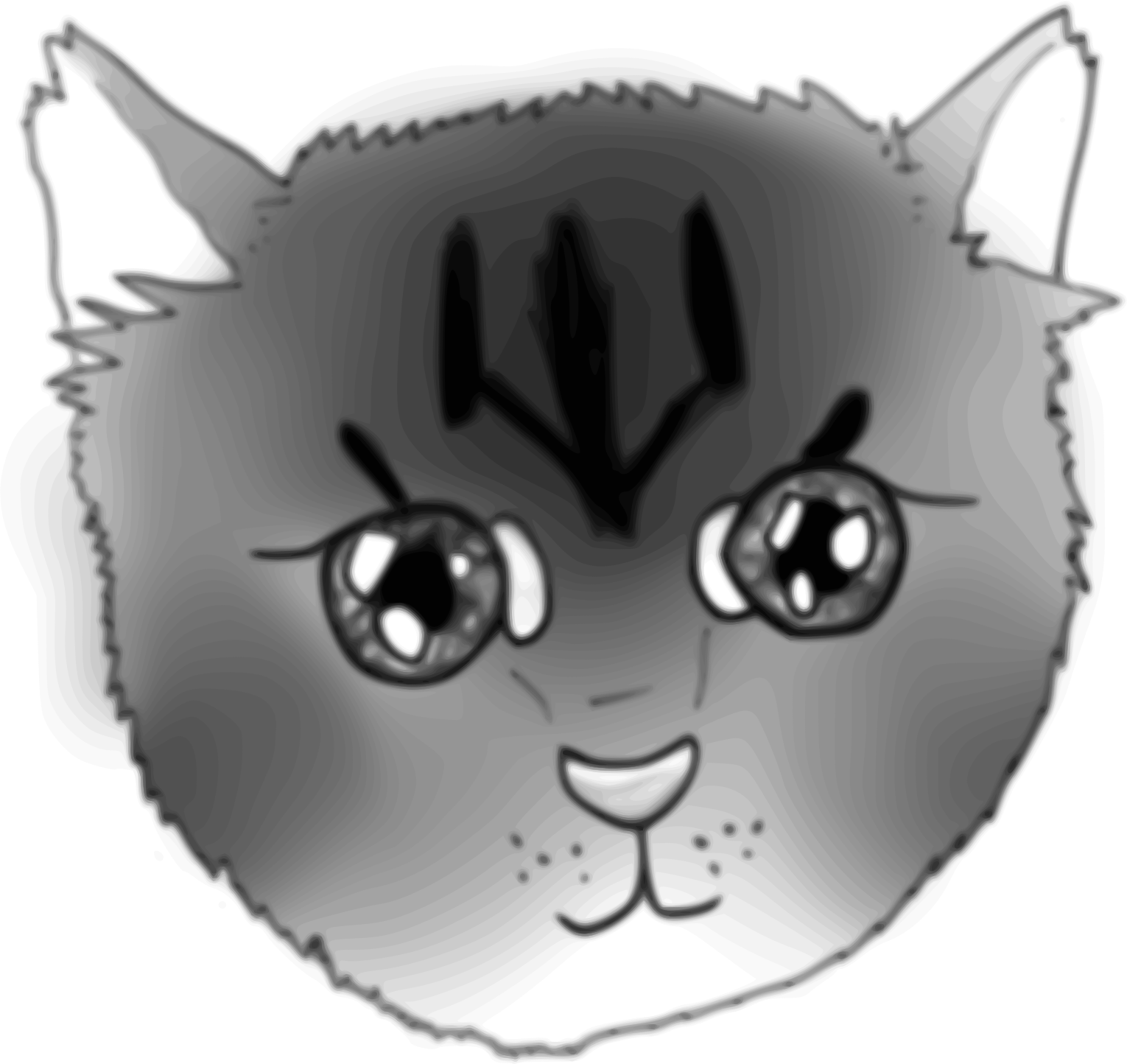 Cute Gray Kitten Cartoon PNG Image