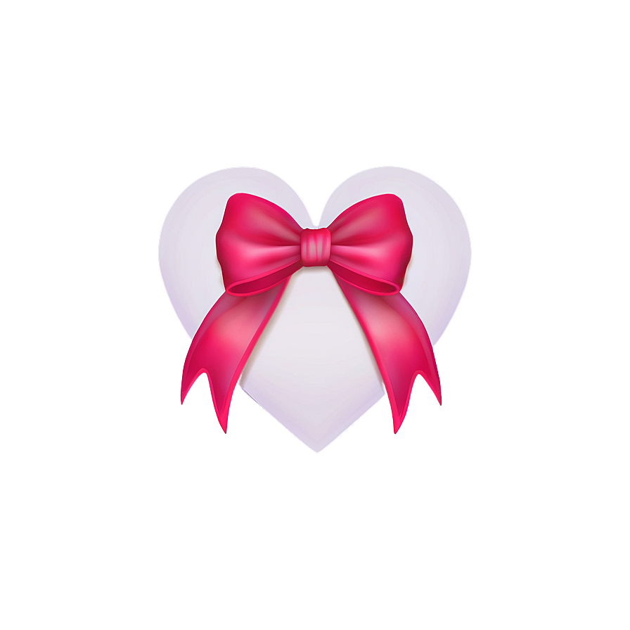 Cute Heart With Bow Png Qkj PNG Image