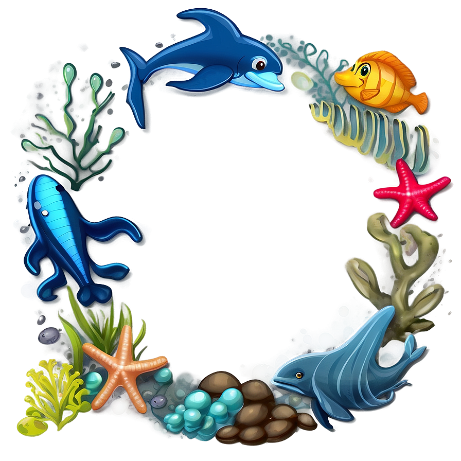 Cute Ocean Border Png Yvd PNG Image