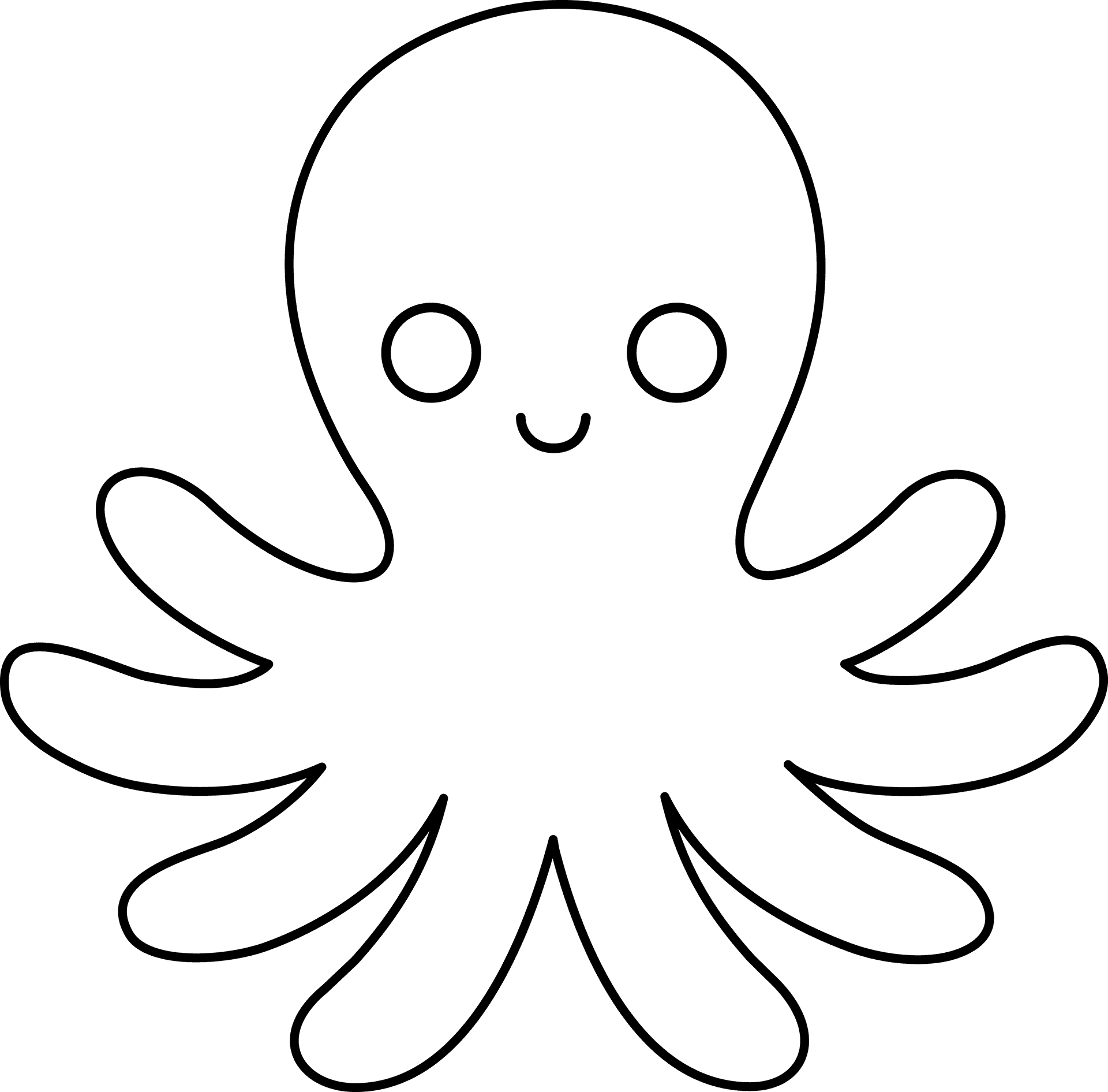 Cute Octopus Clipart PNG Image