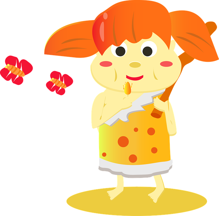 Cute Orange Haired Mermaid Clipart PNG Image