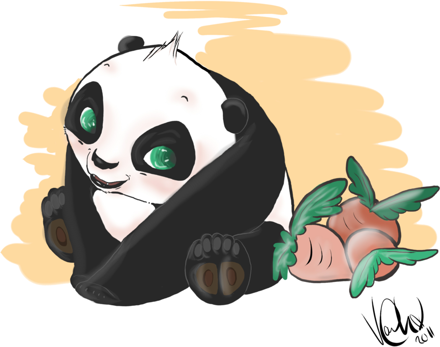 Cute Panda Cartoon Illustration PNG Image