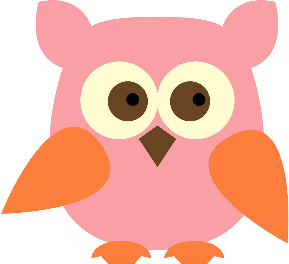 Cute Pink Cartoon Owl PNG Image