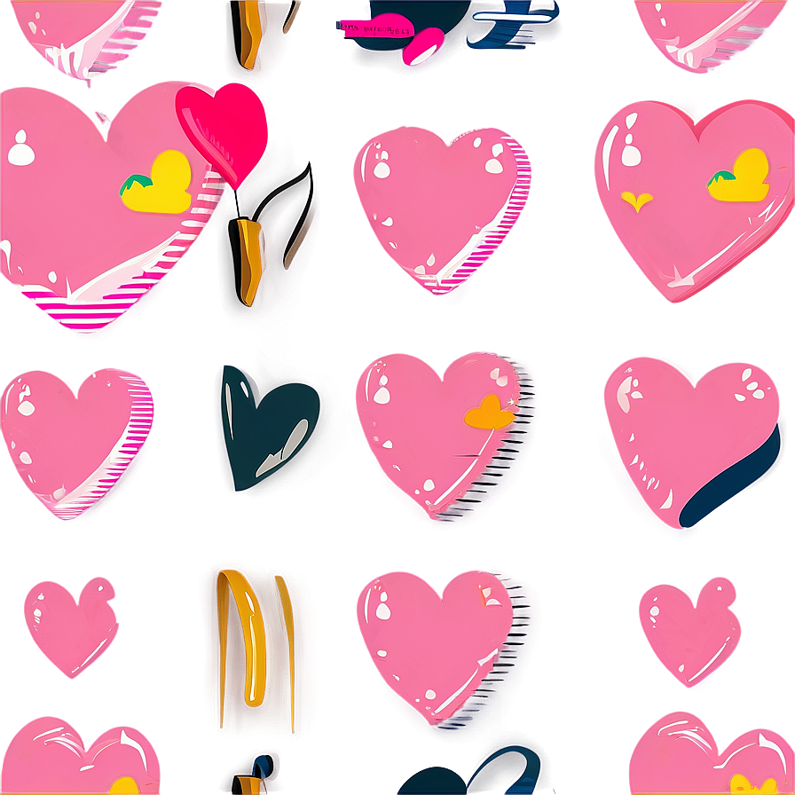 Cute Pink Heart Illustration Png Ayc PNG Image