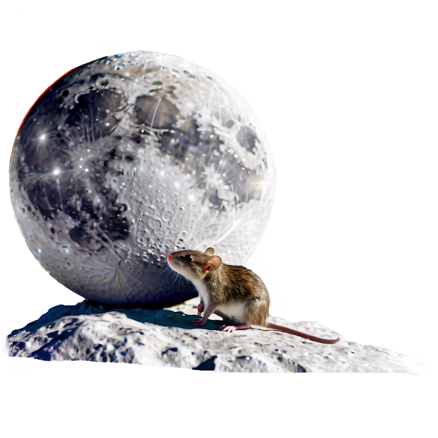 Cute Rat On Moon Png 06252024 PNG Image