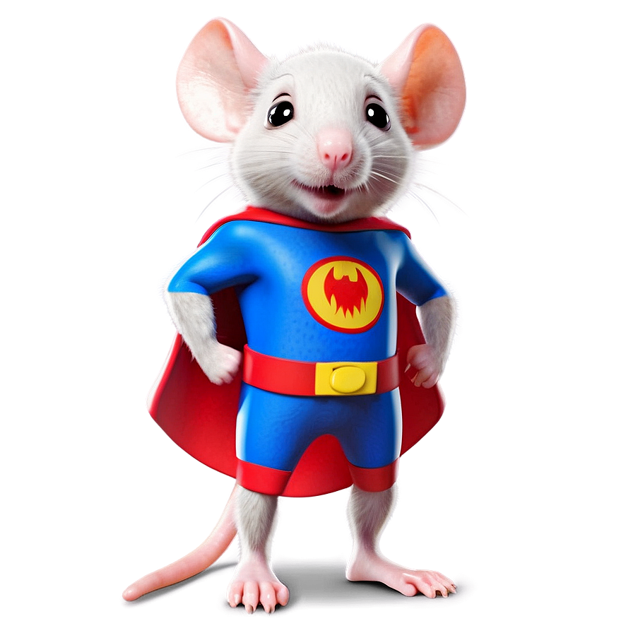 Cute Rat Superhero Png 06252024 PNG Image