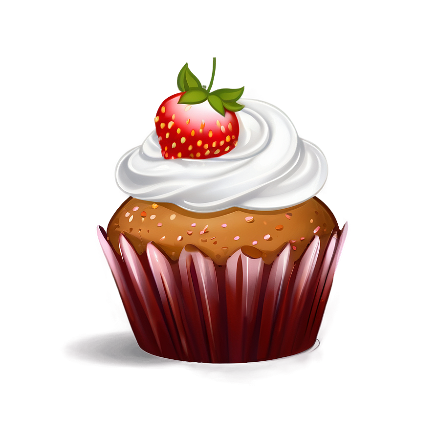 Cute Strawberry In Cupcake Png Cuo11 PNG Image