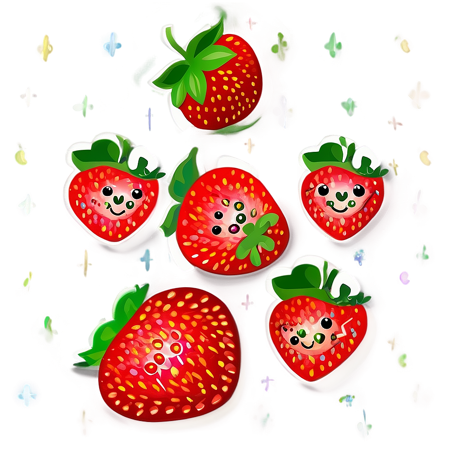 Cute Strawberry Pattern Png 4 PNG Image