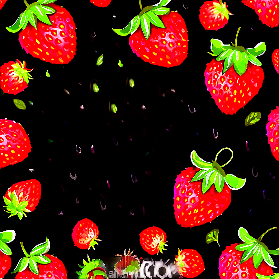 Cute Strawberry Pattern Png Pia70 PNG Image