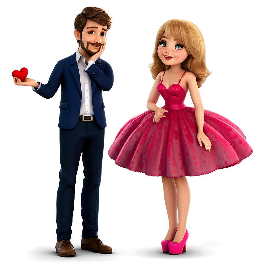 Cute Valentine Couple Png Wpf PNG Image