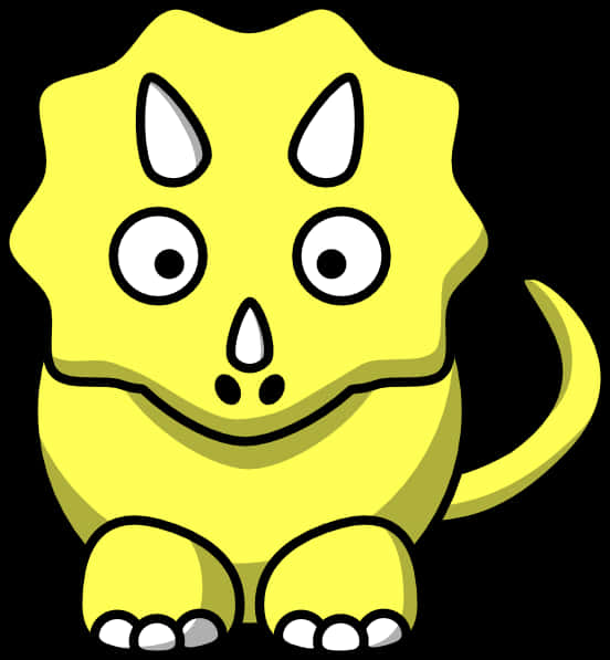 Cute Yellow Cartoon Dinosaur PNG Image