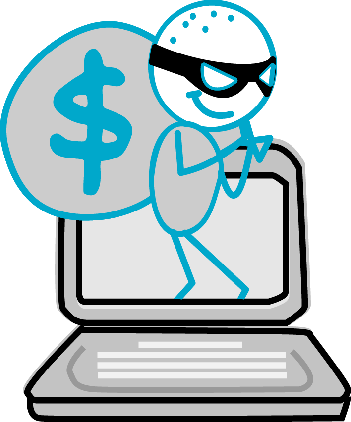 Cyber Thief Cartoon Character PNG Image