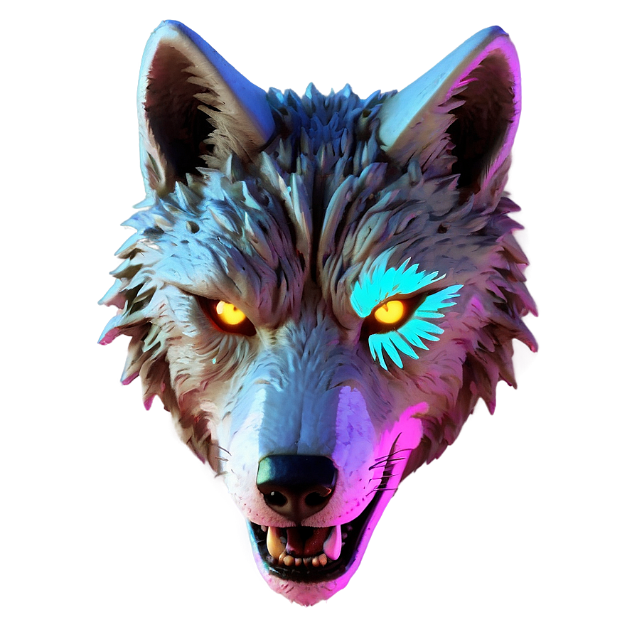 Cyberpunk Neon Wolf Png 05032024 PNG Image