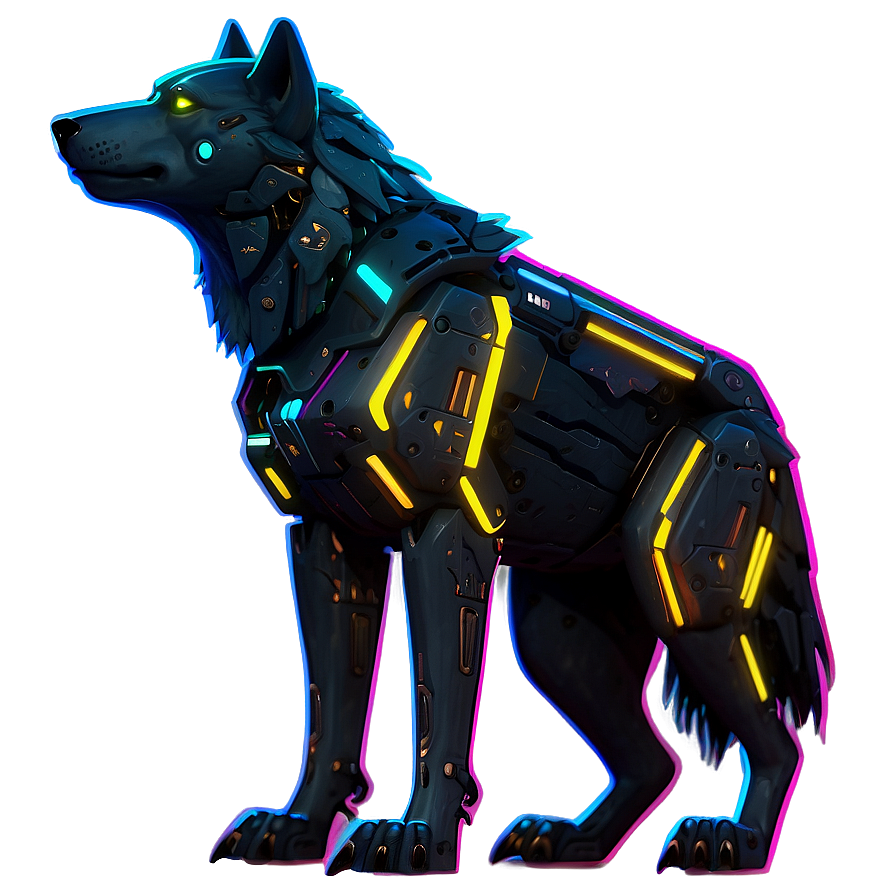 Cyberpunk Neon Wolf Png Uko56 PNG Image