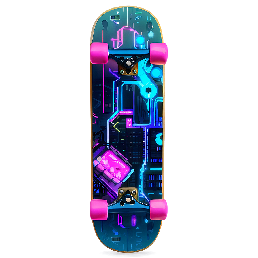 Cyberpunk Skateboard Deck Concept Png Mfa70 PNG Image