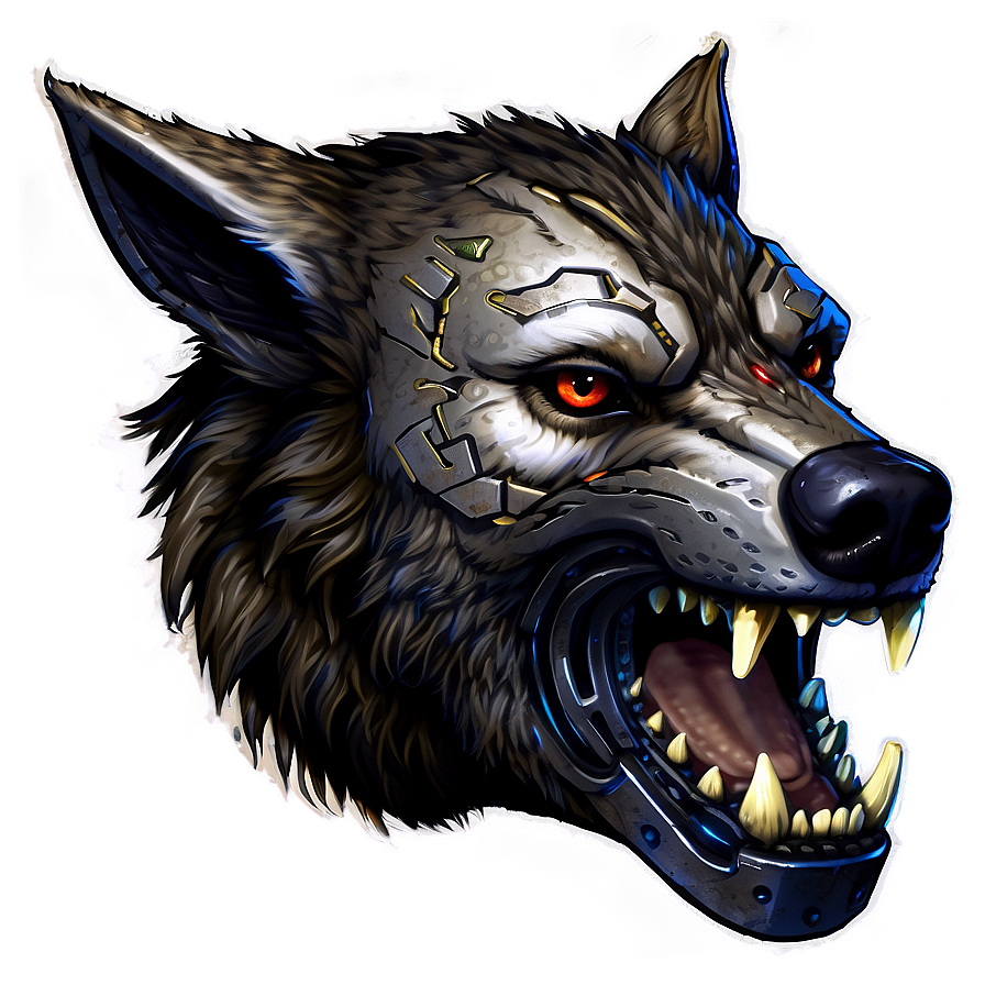 Cyberpunk Wolf Head Concept Png Ubj PNG Image