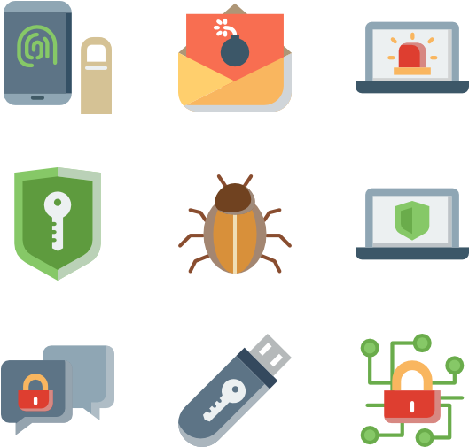 Cybersecurity Icons Set PNG Image