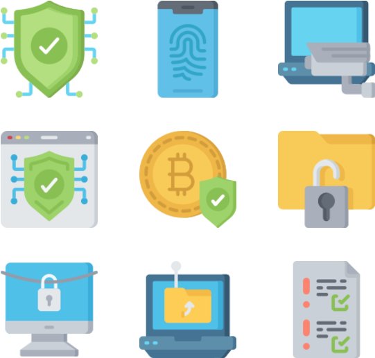 Cybersecurity Icons Set PNG Image