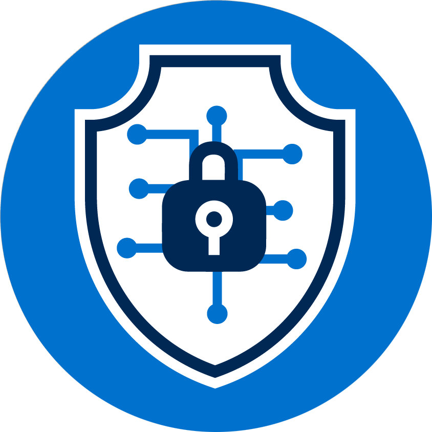 Cybersecurity Shieldand Padlock Icon PNG Image