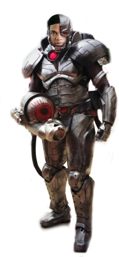 Cyborg Hero Advancing PNG Image