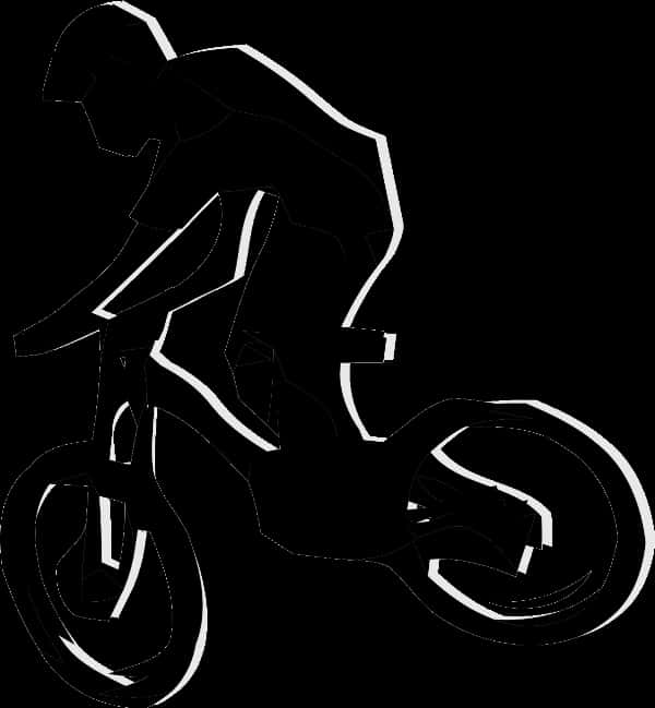 Cyclist Silhouetteon Racing Bike PNG Image