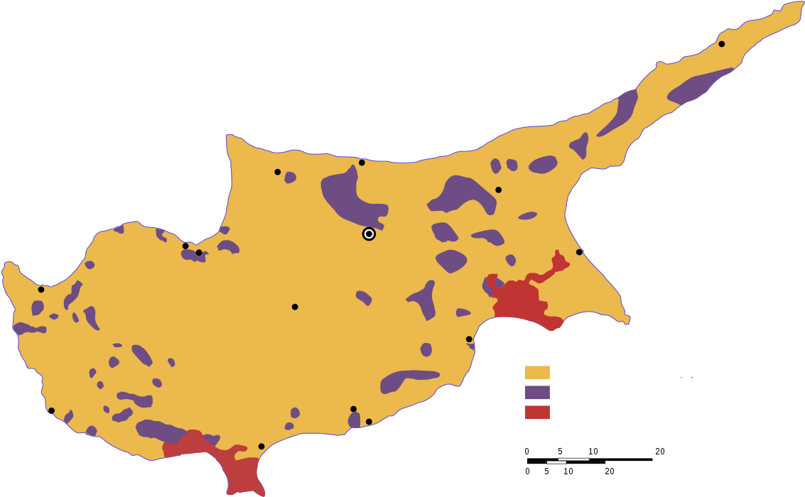 Cyprus Geopolitical Divisions Map PNG Image