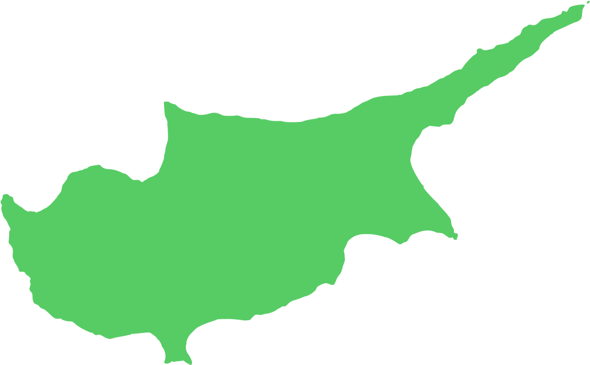 Cyprus Map Silhouette Green PNG Image