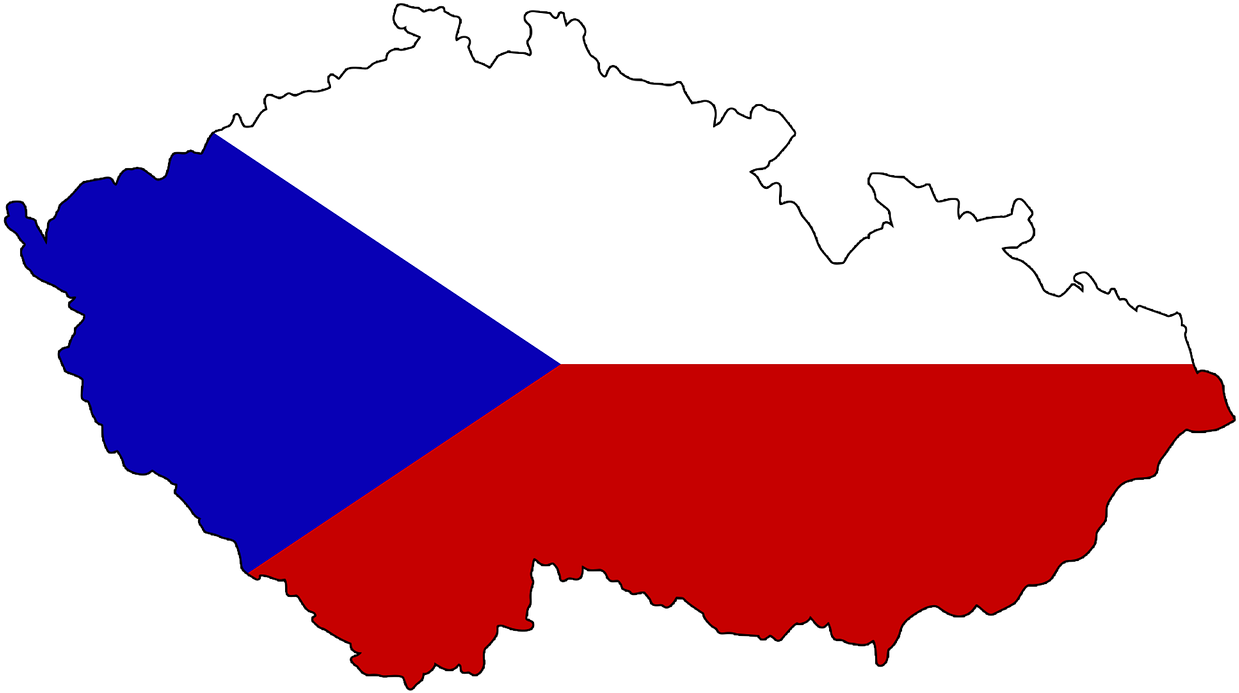 Czech Republic Mapwith Flag PNG Image