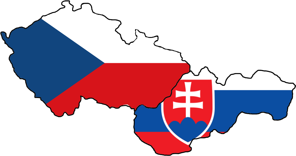 Czech Republicand Slovakia Mapwith Flags PNG Image