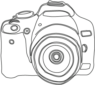 D S L R Camera Line Art PNG Image