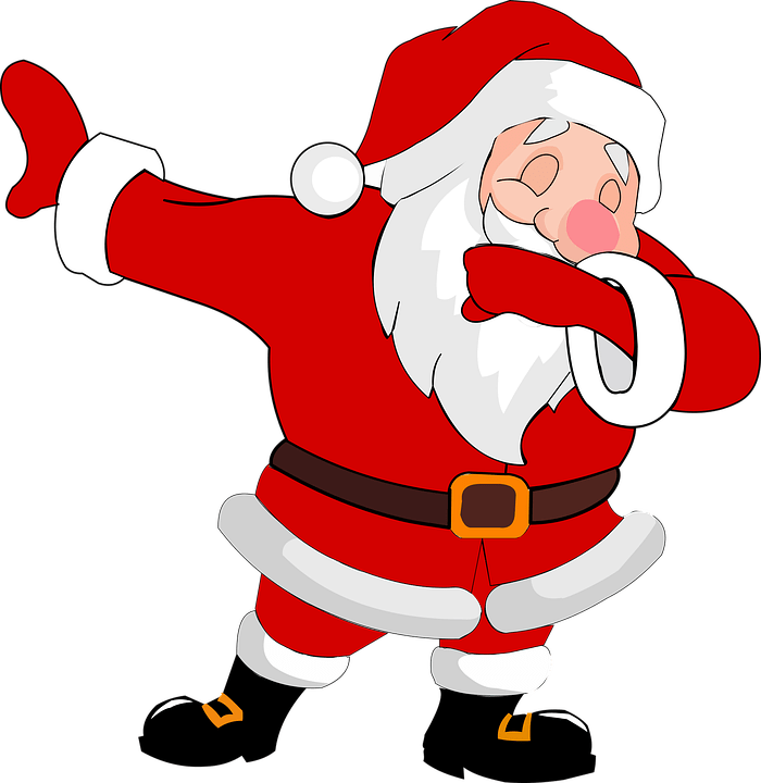 Dabbing Santa Claus Cartoon PNG Image