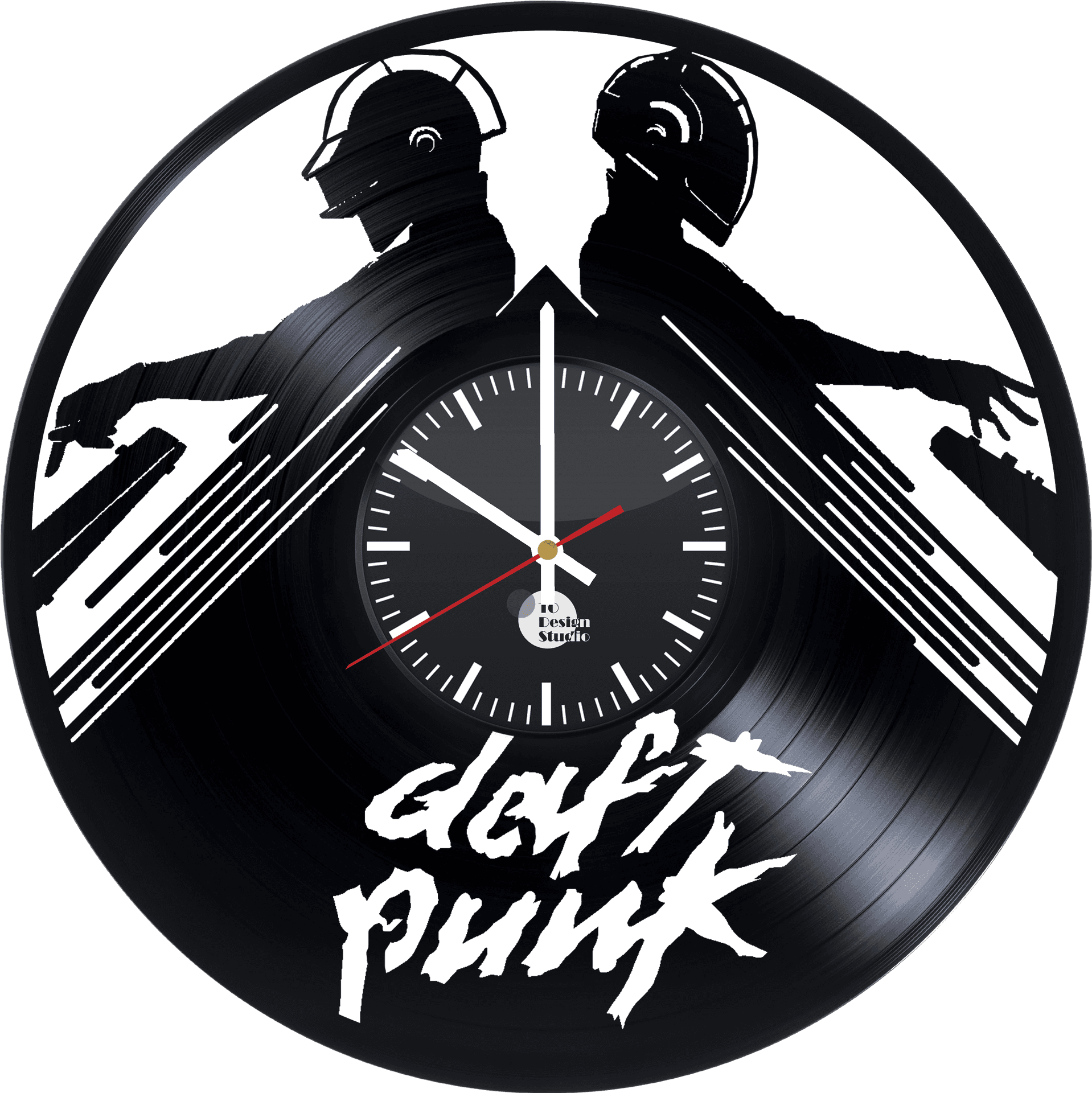 Daft Punk Vinyl Clock Design PNG Image