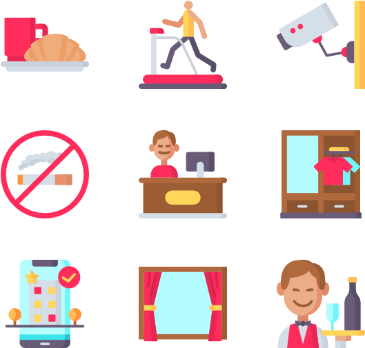 Daily Activities Icons Set PNG Image