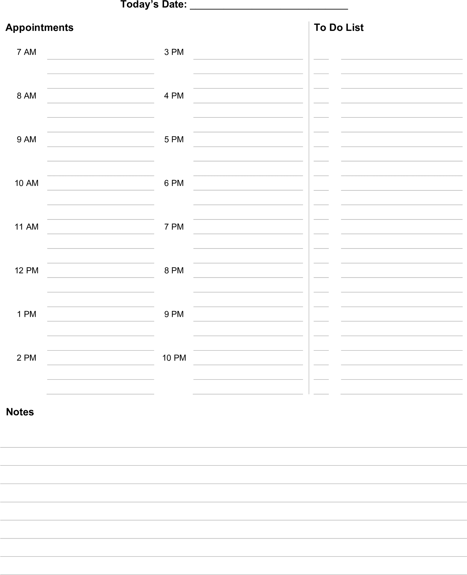 Daily Appointment Scheduleand Task List PNG Image