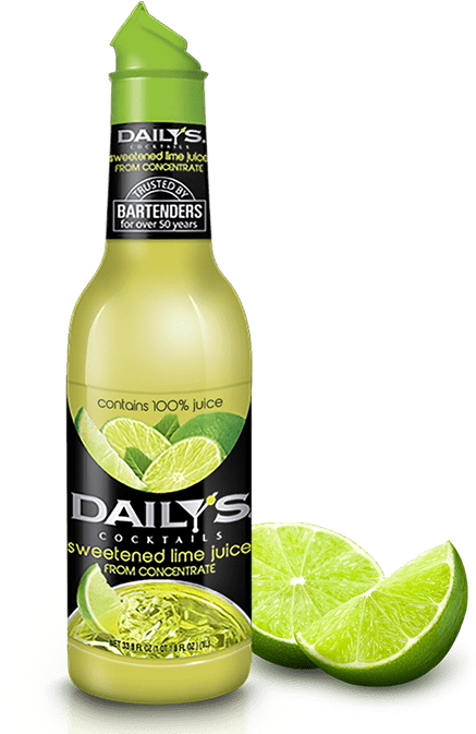 Dailys Cocktail Sweetened Lime Juice Bottle PNG Image