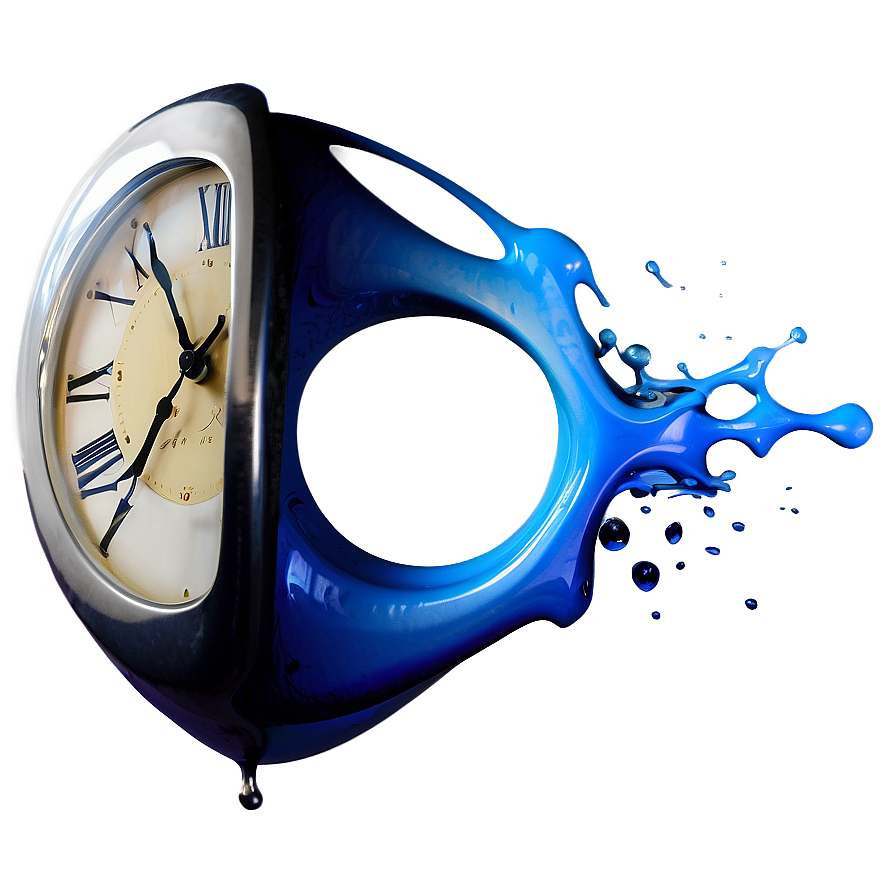 Dali Inspired Melting Clock Png 06282024 PNG Image