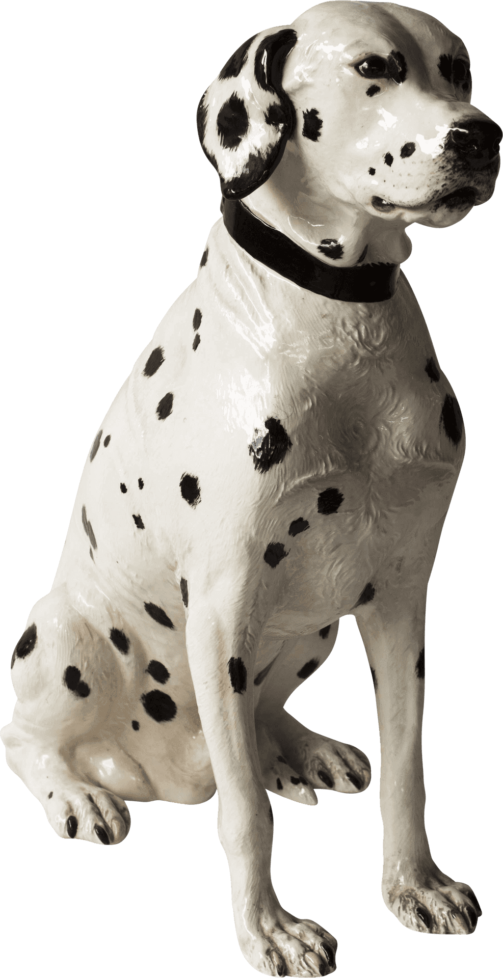 Dalmatian Dog Figurine Sitting Pose PNG Image