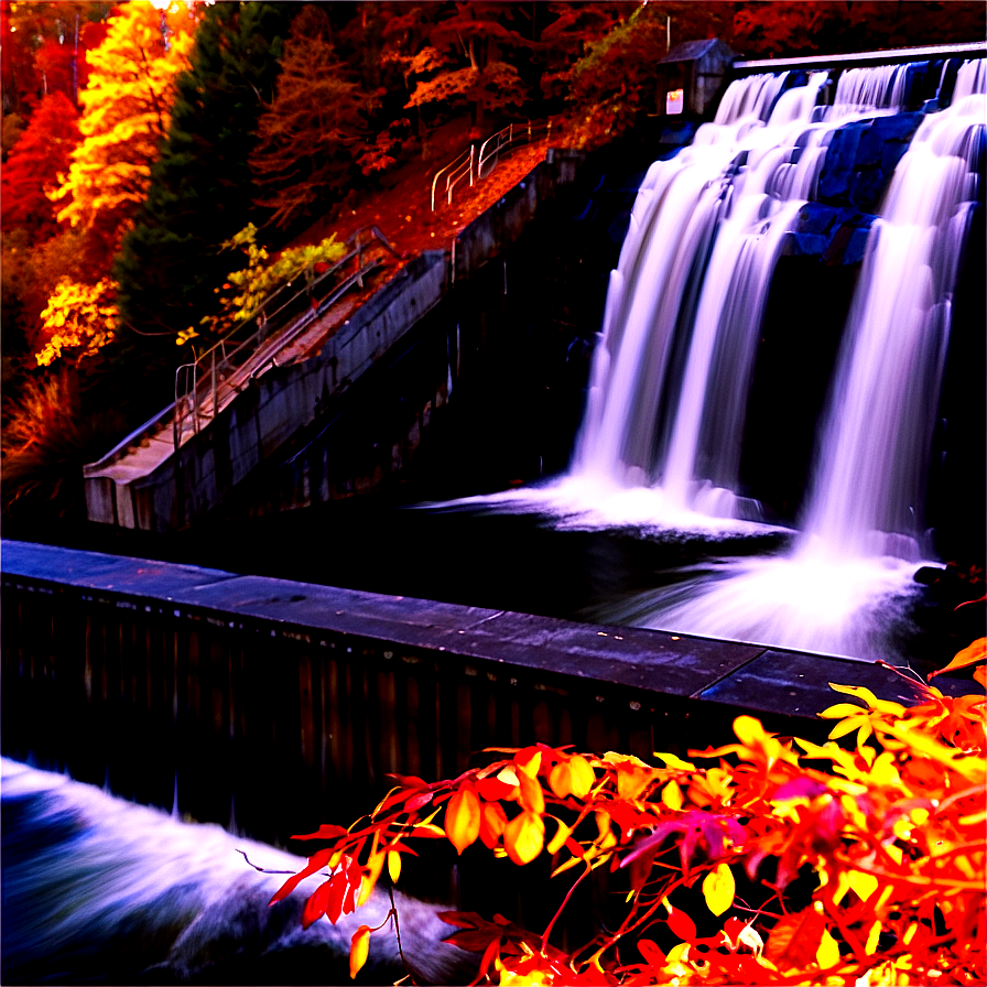 Dam Amidst Autumn Foliage Png Ygq87 PNG Image